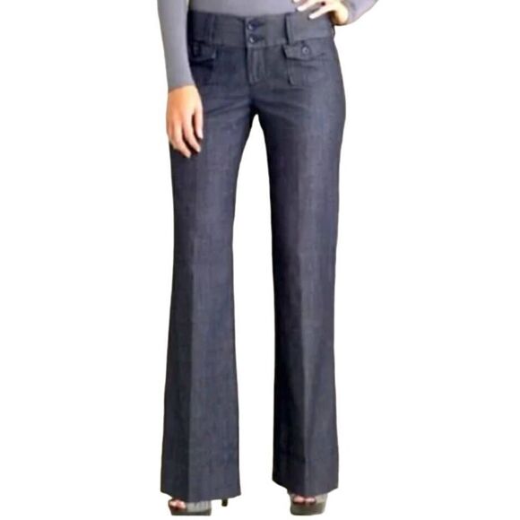 LUCKY BRAND Manhattan Trouser Wide Leg in Dark Blue Women's Size 28 = 6 - Picture 2 of 10